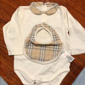 Burberry onsie and bib
